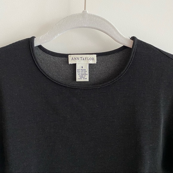 Ann Taylor Boxy Subtle Crop Ribbed Top - Picture 2 of 8